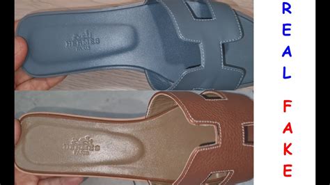 how to spot fake hermes shoes|Hermes sandals real vs fake. How to spot fake Hermes Oran slides.